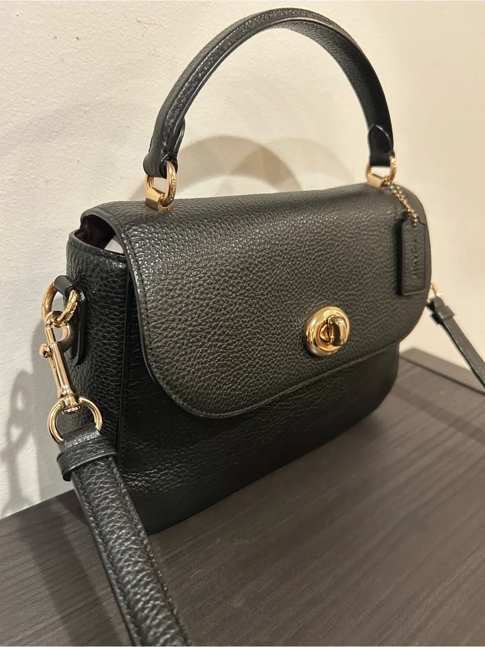 Coach Marlie Top Handle Satchel Shoulder Bag Black Leather Style #C1557